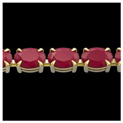 29 ctw Ruby Eternity Bracelet 14K Yellow Gold - REF-180M2F - SKU:23394