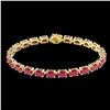 Image 2 : 29 ctw Ruby Eternity Bracelet 14K Yellow Gold - REF-180M2F - SKU:23394