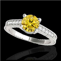 1.45 ctw SI Intense Yellow Diamond Ring 10K White Gold - REF-231Y8X - SKU:34763