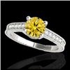 Image 1 : 1.45 ctw SI Intense Yellow Diamond Ring 10K White Gold - REF-231Y8X - SKU:34763