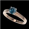 Image 1 : 0.75 ctw Intense Blue Diamond Ring 10K Rose Gold - REF-70K5W - SKU:32978