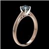 Image 3 : 0.75 ctw Intense Blue Diamond Ring 10K Rose Gold - REF-70K5W - SKU:32978