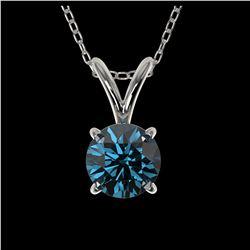 0.51 ctw Intense Blue Diamond Necklace 10K White Gold - REF-42K2W - SKU:36726