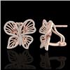 Image 2 : 1.25 ctw Butterfly VS/SI Diamond Earrings 14K Rose Gold - REF-141X8R - SKU:22500