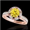 Image 1 : 1.50 ctw SI/I Fancy Intense Yellow Diamond Ring 10K Rose Gold - REF-135X2R - SKU:34237