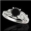 Image 1 : 1.50 ctw VS Black Diamond Solitaire Ring 10K White Gold - REF-44N6A - SKU:34804