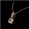 Image 3 : 2.55 ctw Emerald & Diamond Necklace 14K Rose Gold - REF-79N6A - SKU:44073