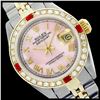 Image 1 : Rolex Ladies Two Tone 14K Gold/ss, Roman Dial with Diam/Ruby Bezel, Sapphire Crystal - REF-428Y6X