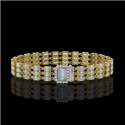 21.86 ctw Aquamarine & Diamond Bracelet 14K Yellow Gold - REF-282N2A - SKU:45961