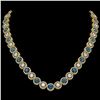 Image 1 : 31.18 ctw Blue & Diamond Necklace 18K Yellow Gold - REF-2904N4A - SKU:42589