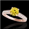 Image 1 : 1.60 ctw SI/I Fancy Intense Yellow Diamond Ring 10K Rose Gold - REF-197H7M - SKU:34924