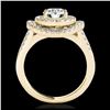 Image 2 : 1.75 ctw H-SI/I Diamond Solitaire Halo Ring 10K Yellow Gold - REF-177X3R - SKU:34285