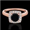 Image 1 : 1.37 ctw VS Black Diamond Solitaire Halo Ring 10K Rose Gold - REF-51Y2X - SKU:33413
