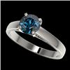 Image 1 : 1.22 ctw Intense Blue Diamond Ring 10K White Gold - REF-147X2R - SKU:36537