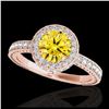 Image 1 : 1.51 ctw SI/I Fancy Intense Yellow Diamond Ring 10K Rose Gold - REF-135R2K - SKU:34309