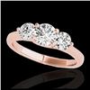 Image 1 : 2 ctw H-SI/I Diamond 3 Stone Solitaire Ring 10K Rose Gold - REF-300M2F - SKU:35386