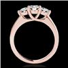 Image 2 : 2 ctw H-SI/I Diamond 3 Stone Solitaire Ring 10K Rose Gold - REF-300M2F - SKU:35386