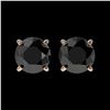Image 1 : 1.50 ctw Fancy Black Diamond Solitaire Stud Earrings 10K Rose Gold - REF-48Y2X - SKU:33073