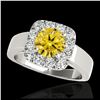 Image 1 : 1.55 ctw SI/I Fancy Intense Yellow Diamond Ring 10K White Gold - REF-130K9W - SKU:34245