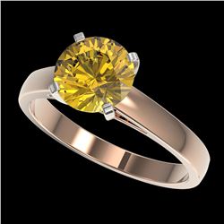 2 ctw Intense Yellow Diamond Ring 10K Rose Gold - REF-555W2H - SKU:33038