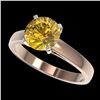 Image 1 : 2 ctw Intense Yellow Diamond Ring 10K Rose Gold - REF-555W2H - SKU:33038
