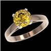 Image 2 : 2 ctw Intense Yellow Diamond Ring 10K Rose Gold - REF-555W2H - SKU:33038