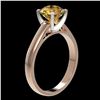 Image 3 : 2 ctw Intense Yellow Diamond Ring 10K Rose Gold - REF-555W2H - SKU:33038