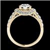 Image 2 : 1.75 ctw H-SI/I Diamond Solitaire Halo Ring 10K Yellow Gold - REF-135Y2X - SKU:34452