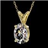 Image 2 : 1 ctw VS/SI Oval Diamond Necklace 10K Yellow Gold - REF-292N5A - SKU:33194
