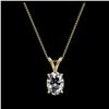 Image 3 : 1 ctw VS/SI Oval Diamond Necklace 10K Yellow Gold - REF-292N5A - SKU:33194