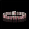 Image 3 : 25.49 ctw Tourmaline & Diamond Bracelet 14K White Gold - REF-328M4F - SKU:45953