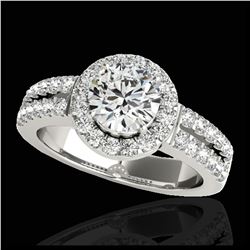 1.50 ctw H-SI/I Diamond Solitaire Halo Ring 10K White Gold - REF-218X2R - SKU:33989