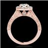Image 2 : 1.70 ctw H-SI/I Diamond Solitaire Halo Ring 10K Rose Gold - REF-218R2K - SKU:33725