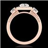 Image 1 : 1.55 ctw VS/SI Diamond Solitaire Art Deco 3 Stone Ring 18K Rose Gold - REF-263Y6X - SKU:37275