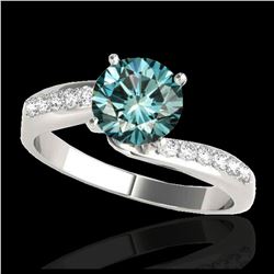 1.15 ctw SI Fancy Blue Diamond Bypass Ring 10K White Gold - REF-111Y8X - SKU:35068