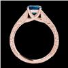 Image 2 : 1 ctw SI Fancy Blue Diamond Solitaire Ring 10K Rose Gold - REF-114W5H - SKU:35188