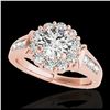 Image 1 : 1.90 ctw H-SI/I Diamond Solitaire Halo Ring 10K Rose Gold - REF-216W8H - SKU:34293