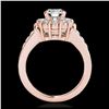 Image 2 : 1.90 ctw H-SI/I Diamond Solitaire Halo Ring 10K Rose Gold - REF-216W8H - SKU:34293