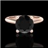 Image 2 : 1.60 ctw Fancy Black Diamond Art Deco Ring 18K Rose Gold - REF-100M2F - SKU:38214