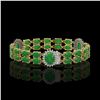 Image 2 : 14.05 ctw Jade & Diamond Bracelet 14K Yellow Gold - REF-220Y7X - SKU:44281