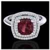 Image 1 : 2.27 ctw Garnet & VS/SI Diamond Ring 18K White Gold - REF-65N3A - SKU:20762