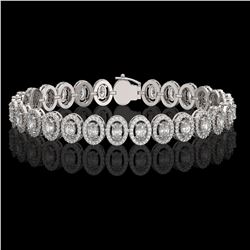 10.36 ctw Oval Diamond Bracelet 18K White Gold - REF-898K6W - SKU:42941