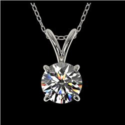 0.75 ctw H-SI/I Diamond Solitaire Necklace 10K White Gold - REF-88M5F - SKU:33172