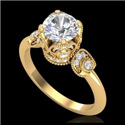 1.75 ctw VS/SI Diamond Art Deco Ring 18K Yellow Gold - REF-398K2W - SKU:36856