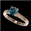 Image 1 : 1.06 ctw Intense Blue Diamond Ring 10K Rose Gold - REF-127K5W - SKU:36521