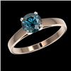 Image 2 : 1.06 ctw Intense Blue Diamond Ring 10K Rose Gold - REF-127K5W - SKU:36521