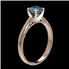 Image 3 : 1.06 ctw Intense Blue Diamond Ring 10K Rose Gold - REF-127K5W - SKU:36521