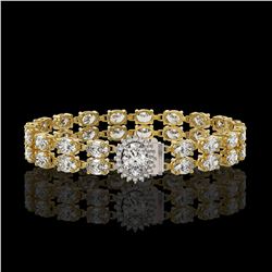 13.54 ctw Oval Diamond Bracelet 18K Yellow Gold - REF-1529A6V - SKU:46229