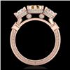 Image 3 : 1.75 ctw Intense Fancy Yellow Diamond Art Deco Ring 18K Rose Gold - REF-227N3A - SKU:37883