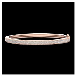 1.50 ctw VS/SI Diamond Bangel Bracelet 14K Rose Gold - REF-176F2N - SKU:20033